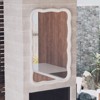 JIONJOY Curved Wood Accent Mirror - Farmhouse French Country Decor, Textured Rectangle Wall Mirror - 2 of 4