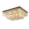 Ludomide Modern Square Crystal Chandelier, Large Flush Mount Ceiling Light Fixture with K9 Raindrop Lights Crystals, Rectangular Chandeliers - 4 of 4