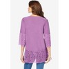 Roaman's Women's Plus Size Lace-Hem Pintuck Tunic - 3 of 4