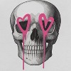 Rerun Island Women Skull Pink Heart Eyes Short Sleeve Graphic Cotton Retro Vintage Ranger Baby Tee - 2 of 4