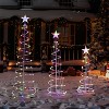 Joyfy 3 Packs Christmas Spiral Tree Yard Light Outdoor Decoration, 218 LED Lights with Stakes for Xmas Party Indoor Outdoor Garden Holiday Decoration - 3 of 4