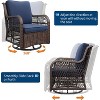 Clearance, Outdoor Porch Chairs with Table, 3-Piece Wicker Glider Rocking Swivel Set, Patio Furniture with Thick Cushions - 3 of 4