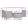 vidaXL Patio Sofa Set with Cushions Outdoor Furniture 7 Piece Poly Rattan - Gray - 3 of 4