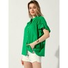 Allegra K Women's Casual Button Up Textured Ruffle Sleeve Blouse - 3 of 4