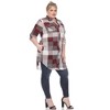 Plus Size Plaid Tunic Shirt - White Mark - 3 of 4
