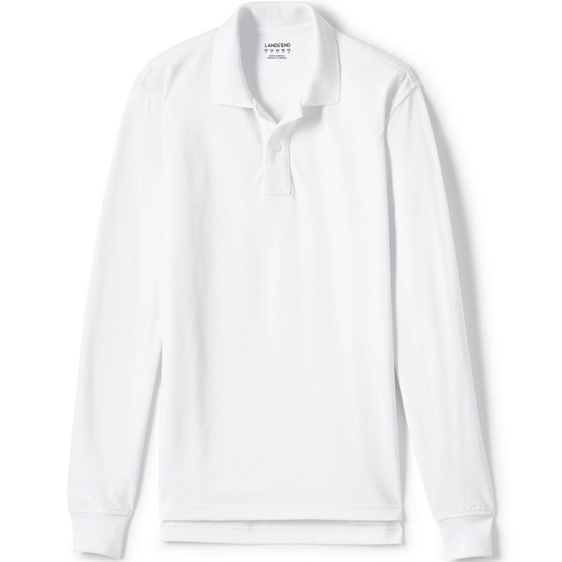 School Uniform Young Men's Long Sleeve Mesh Polo Shirt, 1 of 4