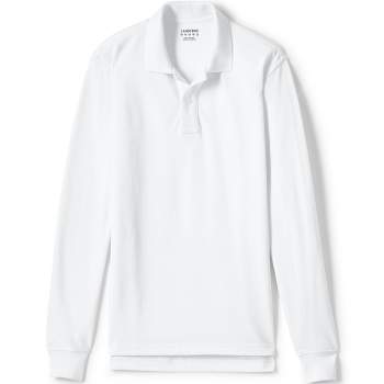School Uniform Young Men's Long Sleeve Mesh Polo Shirt