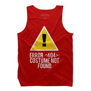 Men's Design By Humans Halloween Error 404 Costume Not Found Apparel By COVI Tank Top - 1 of 3