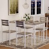 3 Piece Dining Table Set with Spiral Metal Legs, Compact Table and 2 Chairs Set for Small Spaces, Rustic Industrial Dining Set, Brown - 3 of 4