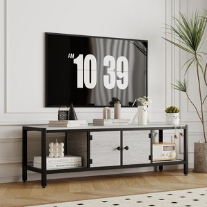 Jojoka Sturdy Wooden Entertainment Center with 2 Closed & 2 Open Shelves - 1 of 4
