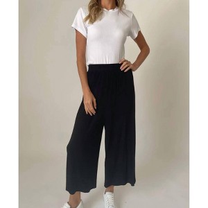 Women's Ribbed Culottes High Waisted Pant - SIX/FIFTY - 1 of 2