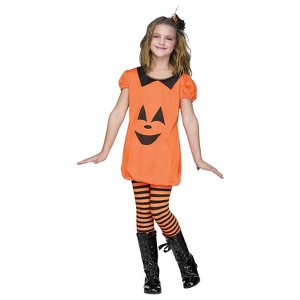 Girl's Pumpkin Romper Costume - Large - 1 of 2