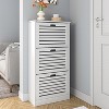 CIPACHO White Narrow Hidden Shoe Cabinet 3 Flip Drawers Adjustable Shelves Freestanding for Entryway Hallway Bedroom Apartment - 4 of 4