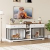 82" Large Dog Crate for 2 Dogs, Dog Kennel Indoor with 4 Drawers and Shelves, Double Dog Crate Furniture TV Stand, Wooden Dog Cage - 4 of 4