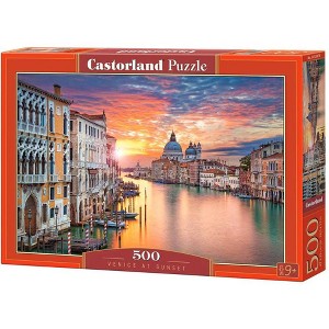 500 Piece Jigsaw Puzzle, Venice at Sunset, Italy, European puzzle, Italy puzzle, Adult Puzzles, Castorland B-52479 - 1 of 4
