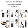 Evideco French Home Goods Black Padang Bathroom Accessory Set 6-Pieces Bamboo - 4 of 4