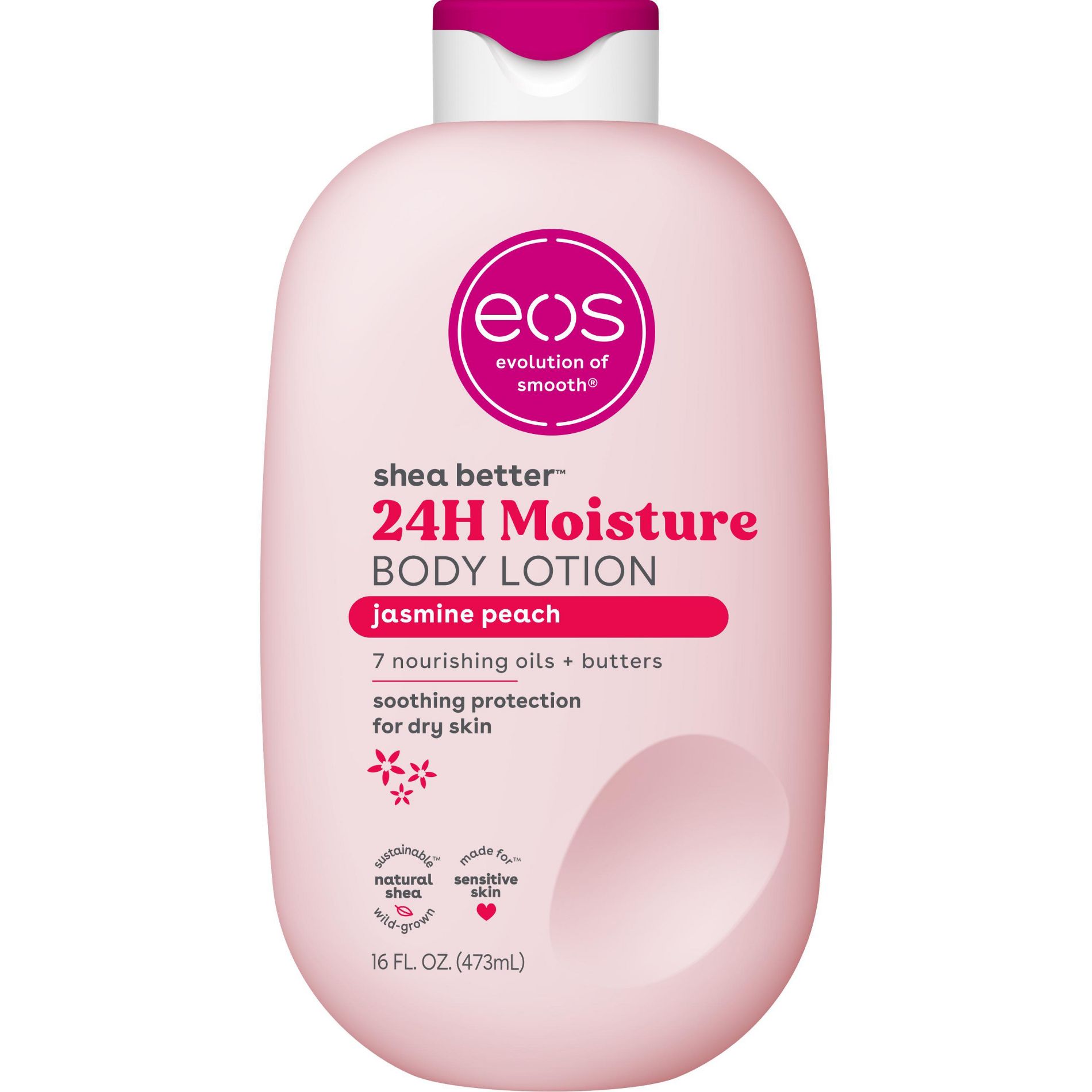 eos Jasmine Peach Body Lotion - 16oz: Moisturizing, Soothing, Nourishing, Hypoallergenic