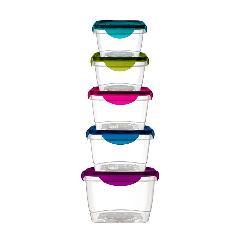 Lexi Home  Jumbo 5-Piece Lock and Seal Square Food Storage Container Set, 2 of 7