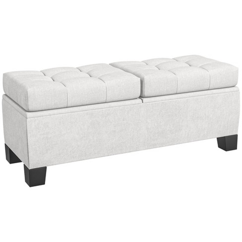 White end of discount bed storage bench