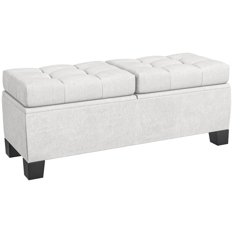 HOMCOM End of Bed Bench, Upholstered Storage Bench with Steel Frame and Safety Hinges, 1 of 7