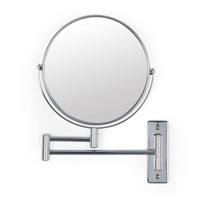 8" Chrome Steel Wall Mounted Double Sided Vanity Mirror