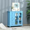 HOMCOM Storage Sideboard Cabinet with 4 Drawers and Glass Door Cupboard, Console Table for Living Room, Kitchen - 3 of 4