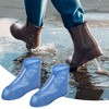 Unique Bargains Waterproof Reusable Rain Shoe Covers Ankle high top Boots Non-Slip Pair - 2 of 4