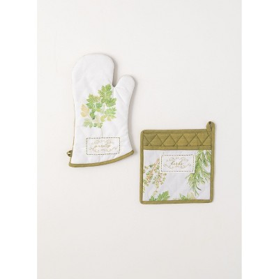 Sullivans Set of 2 Herb Oven Mitt Holder 8.75"L & 8"L Multicolored