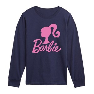 Boys' - Barbie - Logo Pink Glitter Transfer Long Sleeve Graphic T-Shirt - 1 of 3