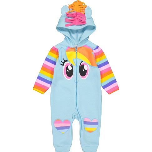 My Little Pony Rainbow Dash Girls Zip Up Coverall Toddler Target