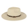 Karen Keith Women's Braided Toyo Fedora Sun Hat with Leopard Hat Band - 2 of 4