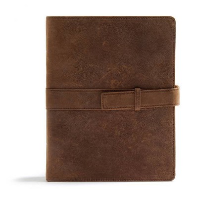 CSB Legacy Notetaking Bible, Tan Genuine Leather with Strap - by  Csb Bibles by Holman (Leather Bound)