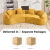 Wooakway 111"W*27"H 4 Seats Pink/Yellow/White Sectional Sofa for Small Spaces Armless Flannel with 4 Pillows Luxury Plush Velvet Feel Easy Assembly - 4 of 4