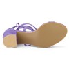 Allegra K Women's Solid Open Toe Lace Up Padded Insole Mid Chunky Heeled Sandals - 4 of 4