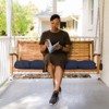 Aoodor Outdoor Polyester Tufted Bench Cushion, Water-resistant & Fade-Resistant, Cushion for Window, Love Seat, Rattan Bench, Piano Bench - 3 of 4