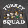 Women's Peanuts Turkey Squad Graphic T-shirt Dress - Heather Charcoal - X-Large - 2 of 4
