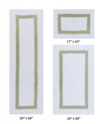 20x60 Hotel Collection Bath Rug White/sage - Better Trends : Target