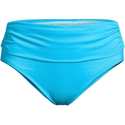 Lands' End Women's Chlorine Resistant Fold Over Mid Waist Bikini Swim ...