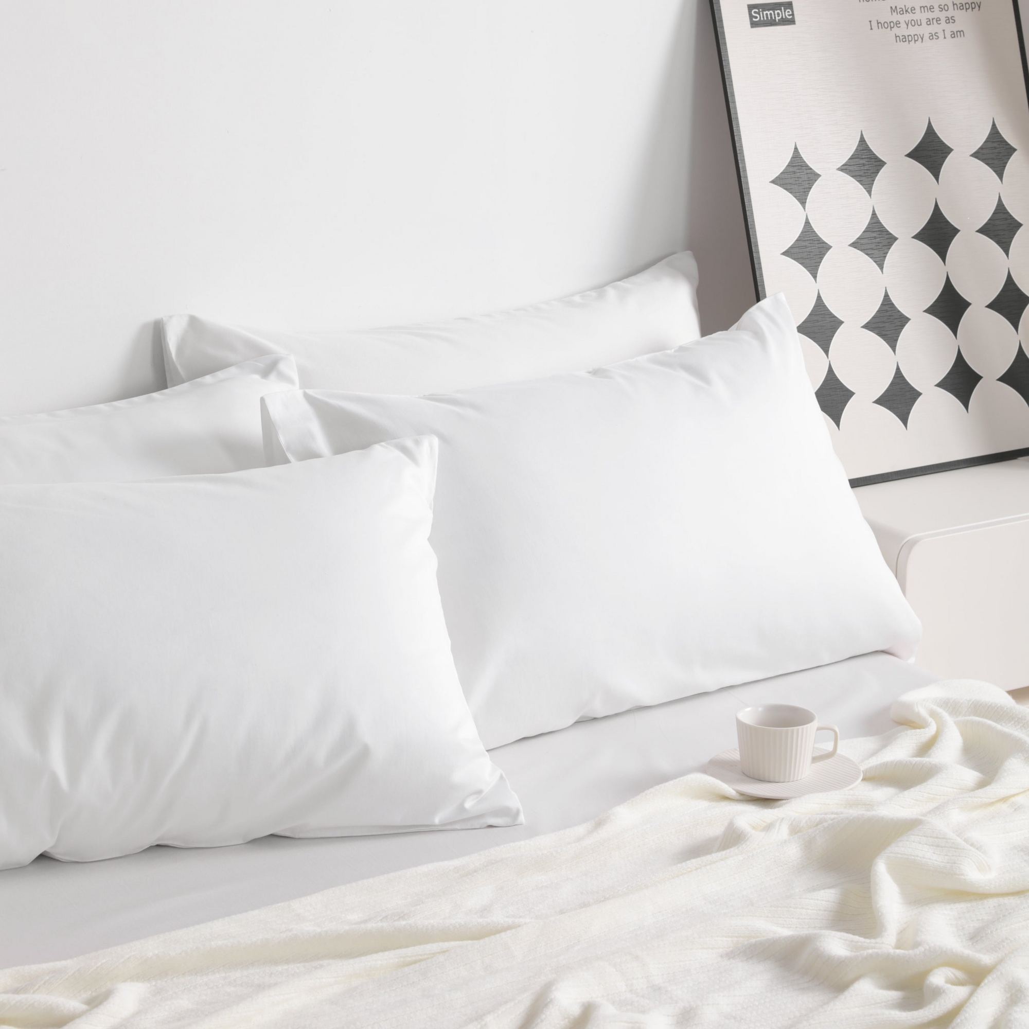 NTBAY 2 Pack Cotton Pillowcases – Soft Breathable Envelope Closure Bed Pillow Covers