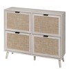 TIRAMISUBEST White 4-Door Rolling Shoe Cabinet - Mobile Storage Organizer with Wheels for Entryway, Closet or Bedroom - 3 of 4