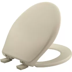 Affinity Soft Close Round Plastic Toilet Seat with Easy Cleaning and Never Loosens Off White - Mayfair by Bemis