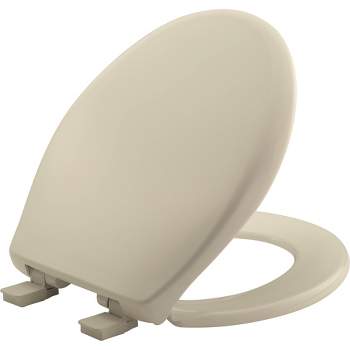 Affinity Soft Close Round Plastic Toilet Seat with Easy Cleaning and Never Loosens Bone - Mayfair by Bemis