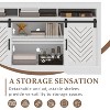 Heynemo Farmhouse TV Stand with Sliding Barn Door for TVs up to 65+ Inch, 34" Tall Entertainment Center, Wood Media Console Storage Cabinet - 3 of 4