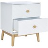 Wilfred 2 Drawer Patterned Nightstand - White/Gold - Safavieh - 3 of 4