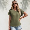 Women's Olive Green Waffle Knit Tee - Cupshe - 3 of 4
