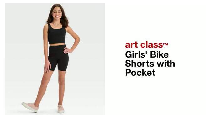 Girls' Bike Shorts with Pocket - art class™, 2 of 7, play video