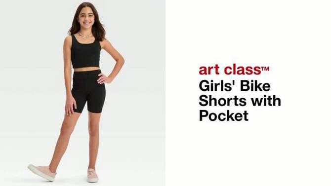 Girls' Bike Shorts with Pocket - art class™, 2 of 5, play video