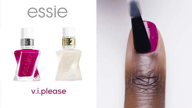 essie Gel Couture Long-Lasting Nail Polish Top Coat - 0.46 fl oz: High Shine, Chip Resistant, 2 of 11, play video