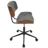 TiramisuBest Mid-Century Modern Grey PU Leather Adjustable Office Chair with 360¡ã Swivel, Cushioned Seating, Wood Back, 19 - 22" Seat Height - 3 of 4
