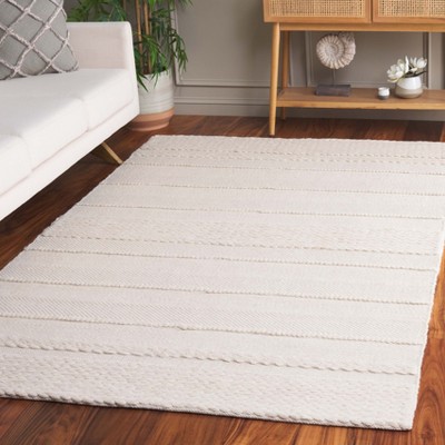 Ivory Elegance 4' x 6' Hand-Tufted Wool Rectangular Rug